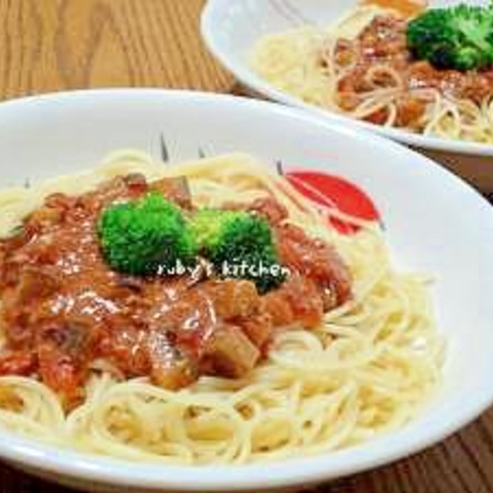 鶏そぼろ瓶詰めde和風ミートパスタ